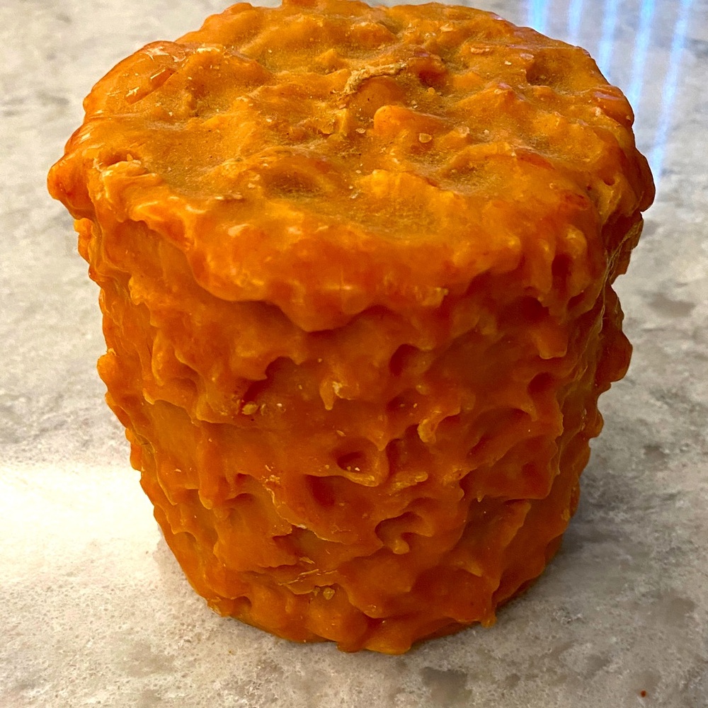 Handcrafted Orange Textured Candle